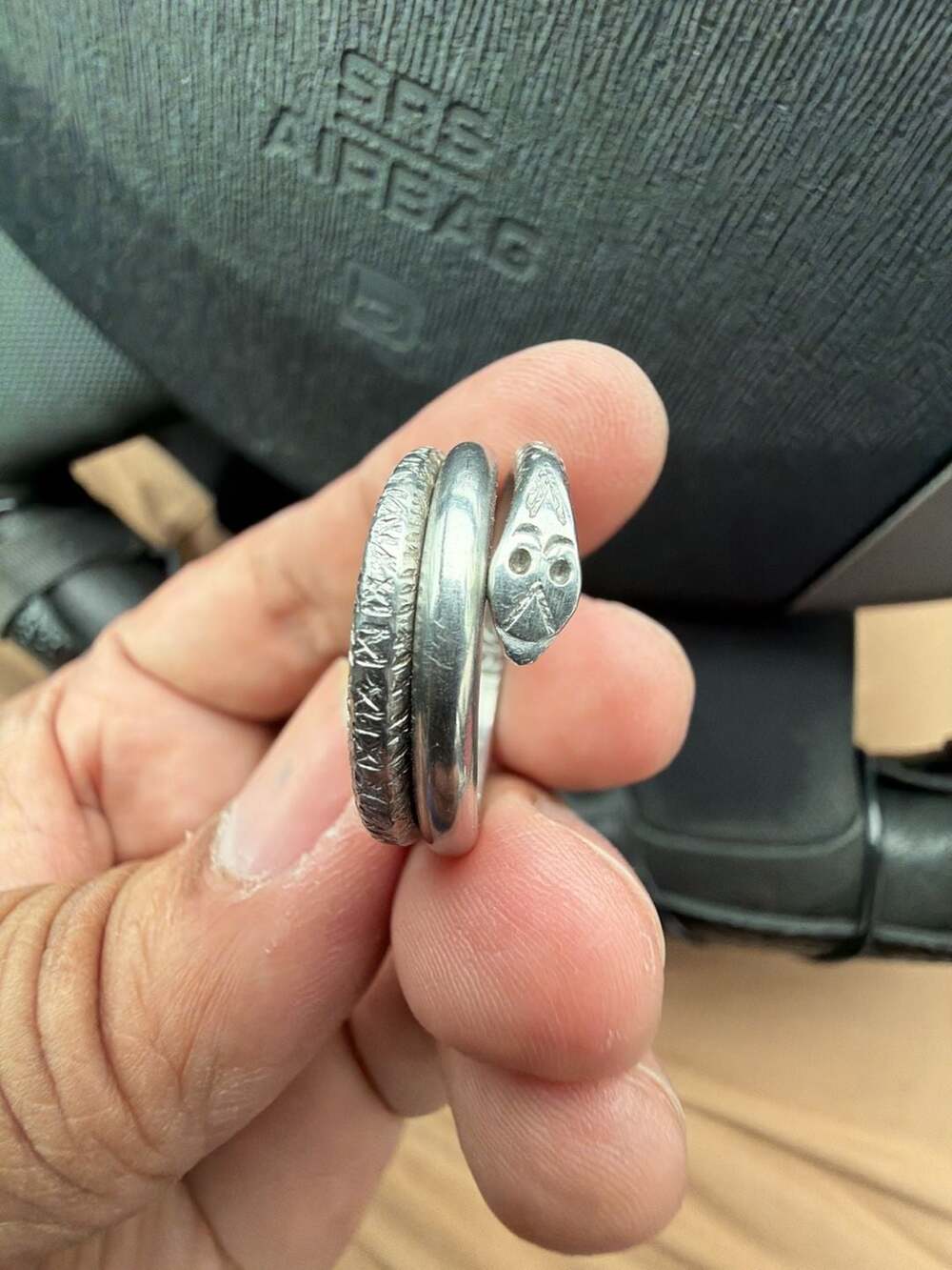 Vintage Sterling Silver Snake Wrap Ring Marked Italy 1944 Naples (s025)
